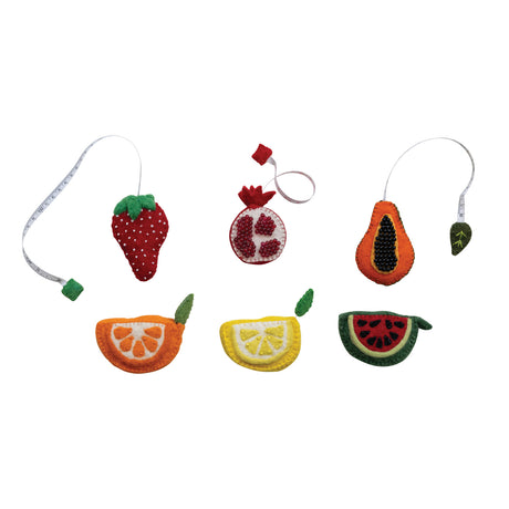 handmade felted fruit shaped tape measure by Creative Co-Op