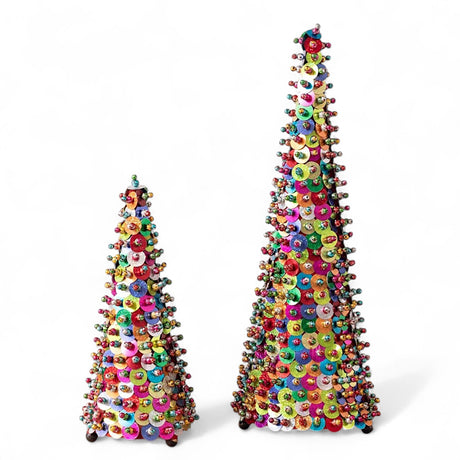Colorful sequin cone Christmas trees