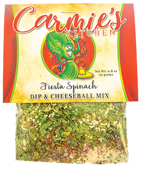 Carmie's Kitchen fiesta spinach dip and cheeseball mix