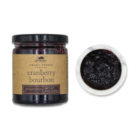 Finch and Fennel cranberry bourbon preserves 9 oz jar for cheese boards and recipes