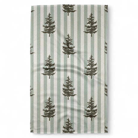 fir tree design geometry tea towel