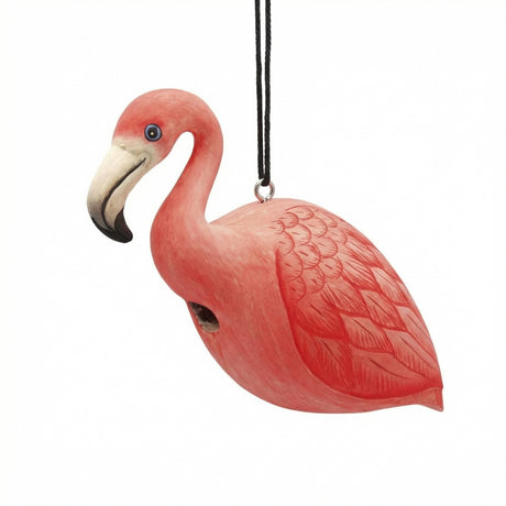 pink flamingo wooden birdhouse hand painted hanging garden bird house decor