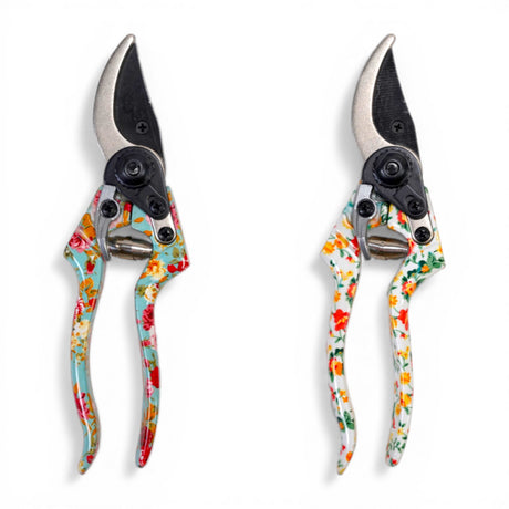 floral pattern garden pruning shears with stainless steel blade