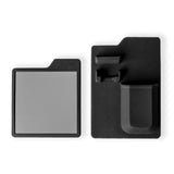 fogless shower mirror with suction shaving caddy bathroom organizer