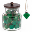 Forest green flocked heart ornament with twine hanger