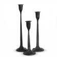 black forged iron taper candle holders set of three modern candle stands for dining table or mantel décor
