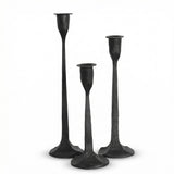 black forged iron taper candle holders set of three modern candle stands for dining table or mantel décor