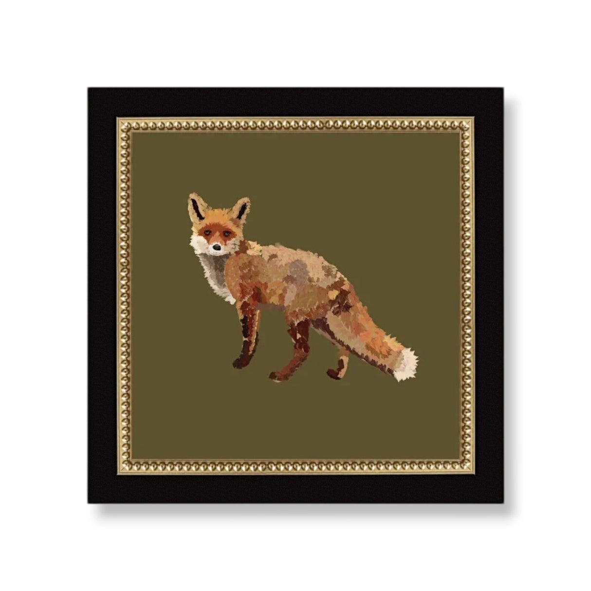 fox wall art framed animal print rustic woodland decor by petal lane home