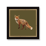 fox wall art framed animal print rustic woodland decor by petal lane home