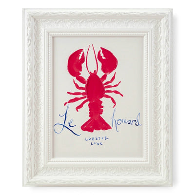 framed lobster wall art le homard coastal red lobster canvas decor