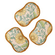 French Harvest reusable kitchen sponge set with gold floral pattern by Once Again Home Co