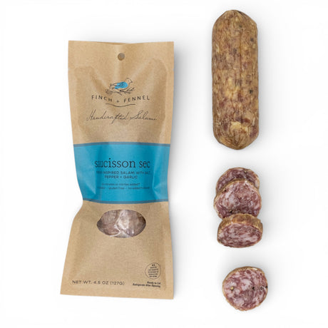 french saucisson sec salumi garlic pepper charcuterie salami