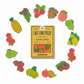 hand printed fruit paper garland by East End Press