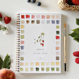 fruit watercolor workbook for beginners with guided paint along pages and spiral bound art instruction book