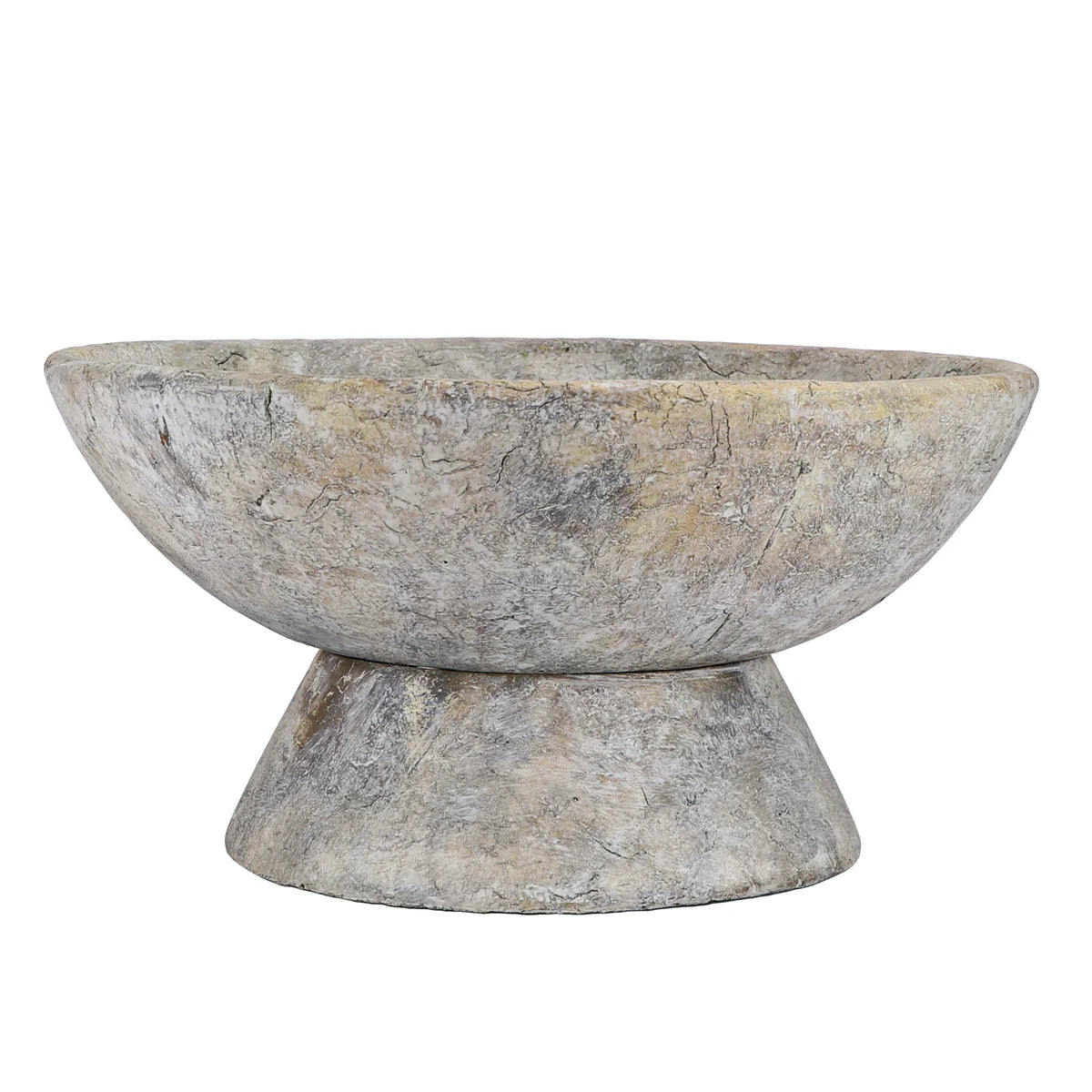 Distressed Concrete Saucer Planter