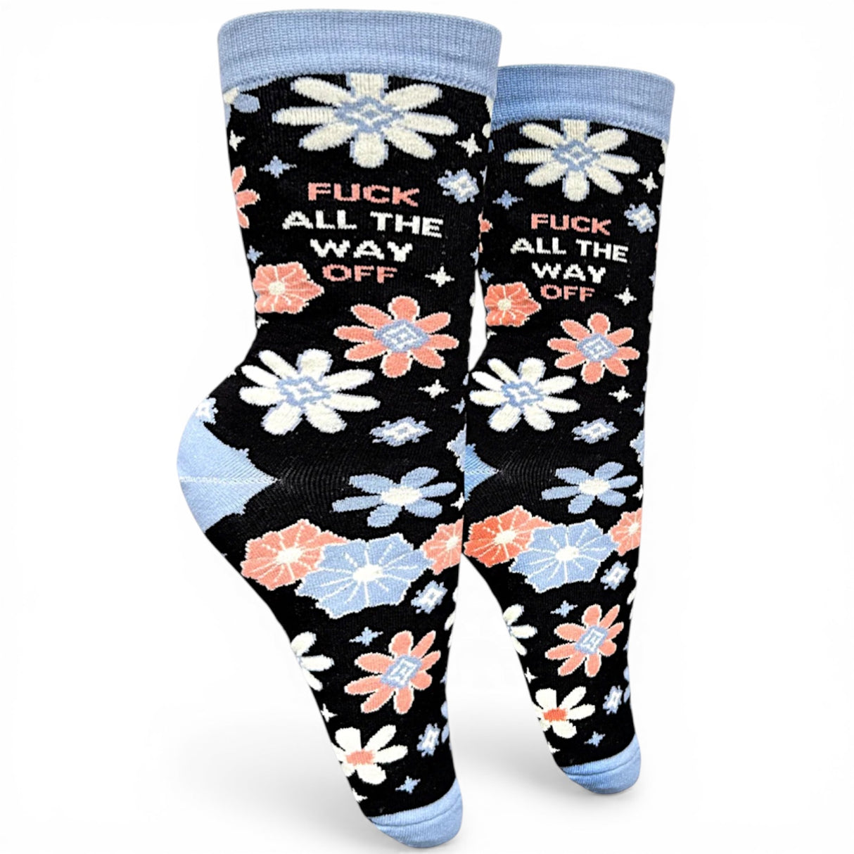 funny floral womens crew socks bold quote novelty socks gift for her humorous socks