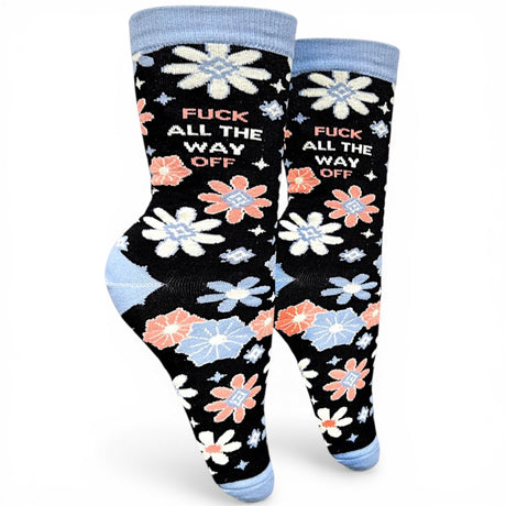 funny floral womens crew socks bold quote novelty socks gift for her humorous socks