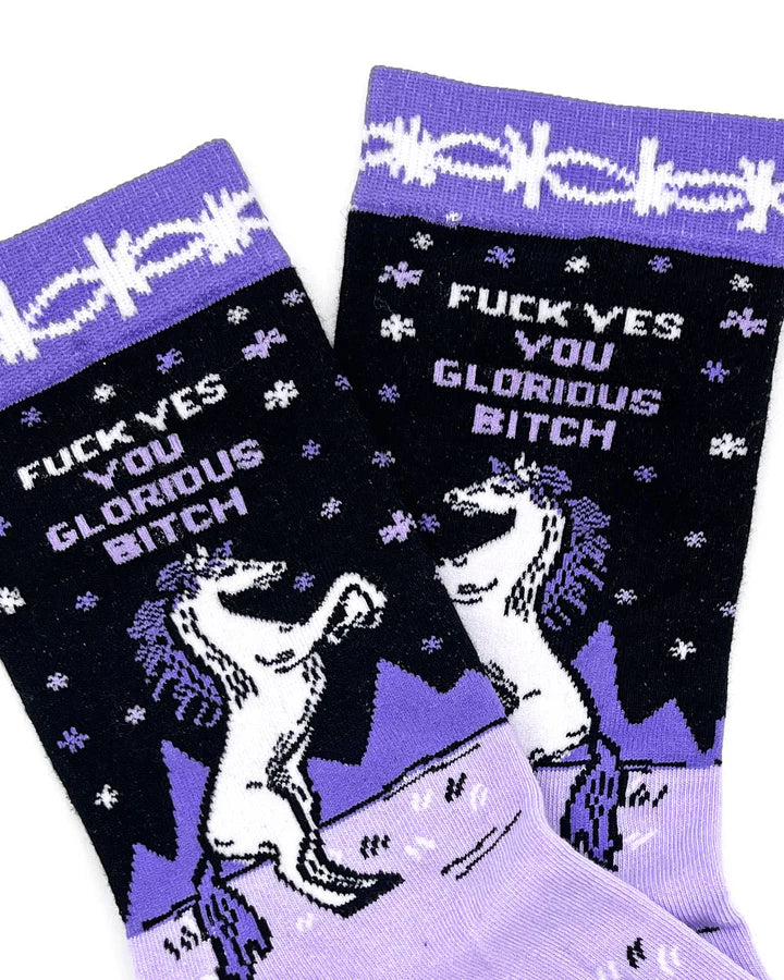 Glorious B*tch Unicorn Women's Crew Socks