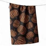 Pumpkin Noir Geometry Tea Towel