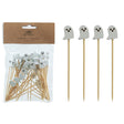 White ghost bamboo cocktail picks for Halloween appetizers drinks and party food set of 50