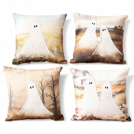ghost-themed throw pillows