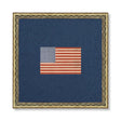 gingham american flag framed wall art patriotic decor blue fabric background gold frame