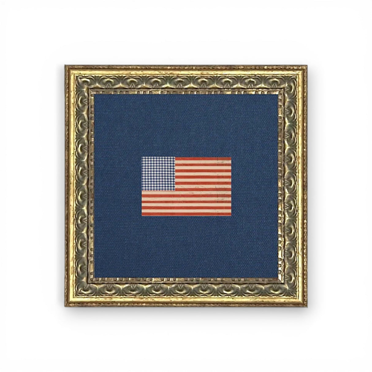 gingham american flag framed wall decor patriotic by petal lane home
