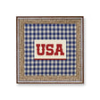 gingham usa framed wall art patriotic decor blue checkered by Petal Lane Home