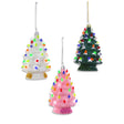 Glass vintage Christmas tree ornaments with colorful bulbs