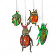 Assorted glitter insect glass ornaments in metallic colors, 2.25 to 4.5 inches long