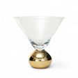 12 oz clear martini glass with gold electroplated ball stem