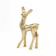 Gold cast aluminum deer figurine with slender legs and elegant pose