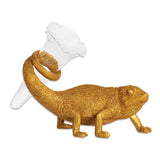 gold chameleon bud vase with glass tube decorative animal vase