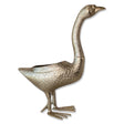 gold cast aluminum goose planter container for tabletop or entryway decor