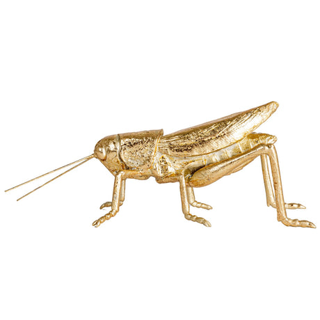 gold grasshopper figurine decorative tabletop accent resin metal insect decor shelf styling piece