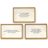 gold metal inspirational quote frame with easel back 4x6