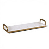 gold and marble rectangular tray with handles for serving drinks decor organization