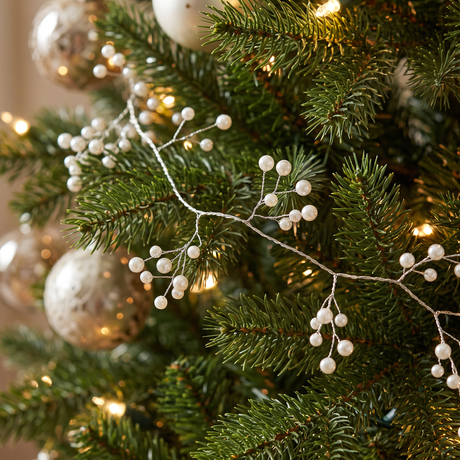 Faux Pearl & Gold Wire Garland