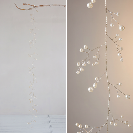 Faux Pearl & Gold Wire Garland