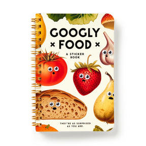 Googly Food Sticker Book with vintage food illustrations and over 60 funny stickers