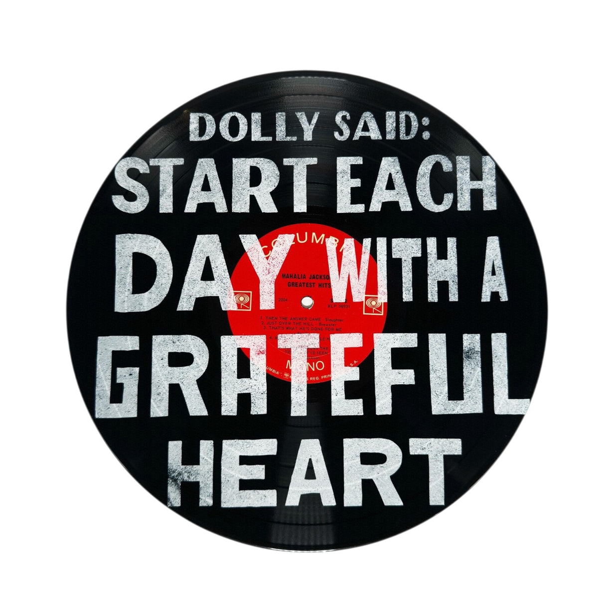 start each day with a grateful heart vinyl record wall art sugarboo 12 inch quote decor