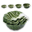 green cabbage shaped stoneware nesting bowls set of four