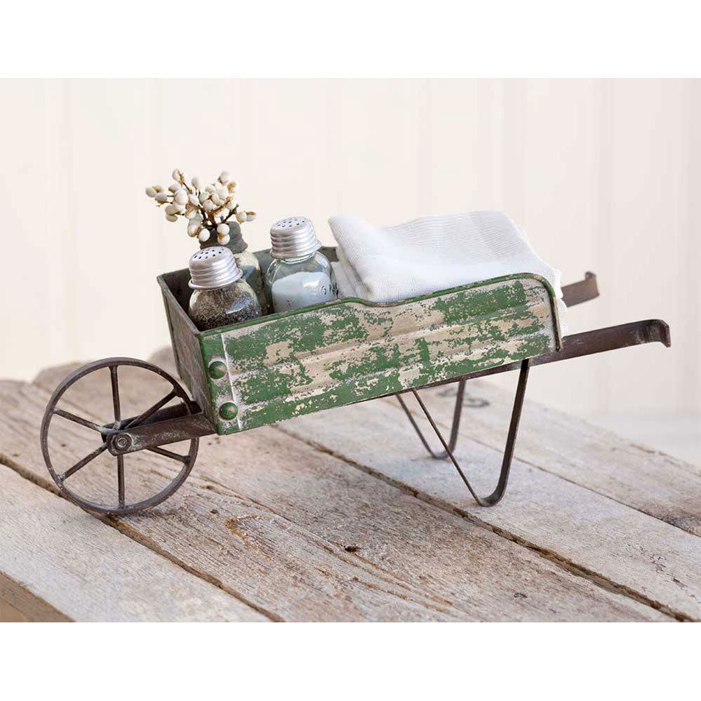 CTW Home Collection Metal Tabletop Wheelbarrow Caddy - Thumbnail 2