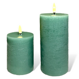 green wax 3D flame battery operated candles