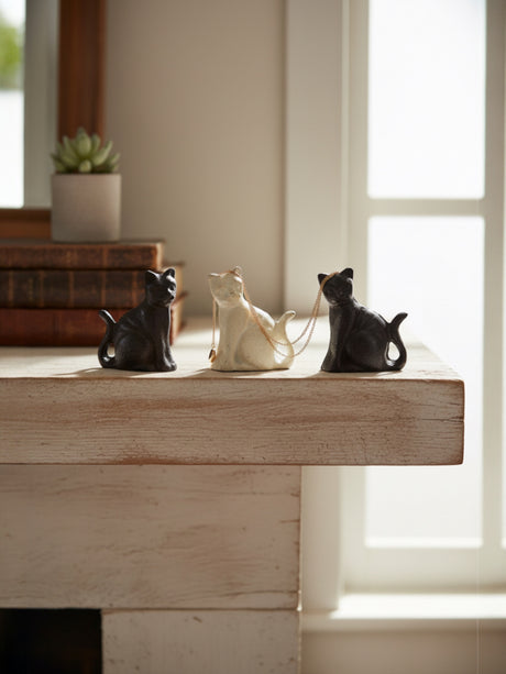 Mini Cast Iron Cat Figurines