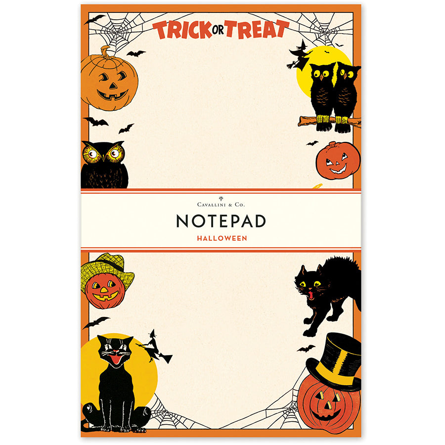 Halloween notepad with vintage-inspired artwork and 100 tear-off pages