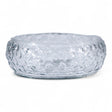 Clear hand-blown glass bowl with inverted hobnail texture