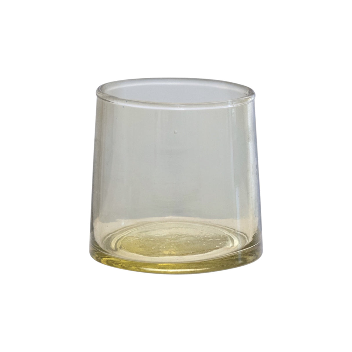 Hand-blown green glass tumbler, 6 oz, dishwasher safe