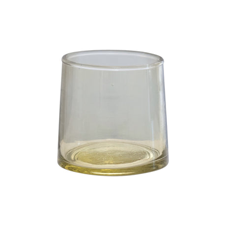 Hand-blown green glass tumbler, 6 oz, dishwasher safe