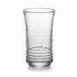 hand blown ribbed glass tumbler for water, cocktails, and everyday table setting